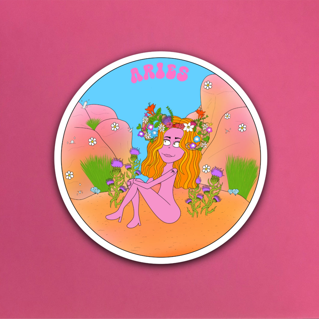 Aries Zodiac Vinyl Sticker