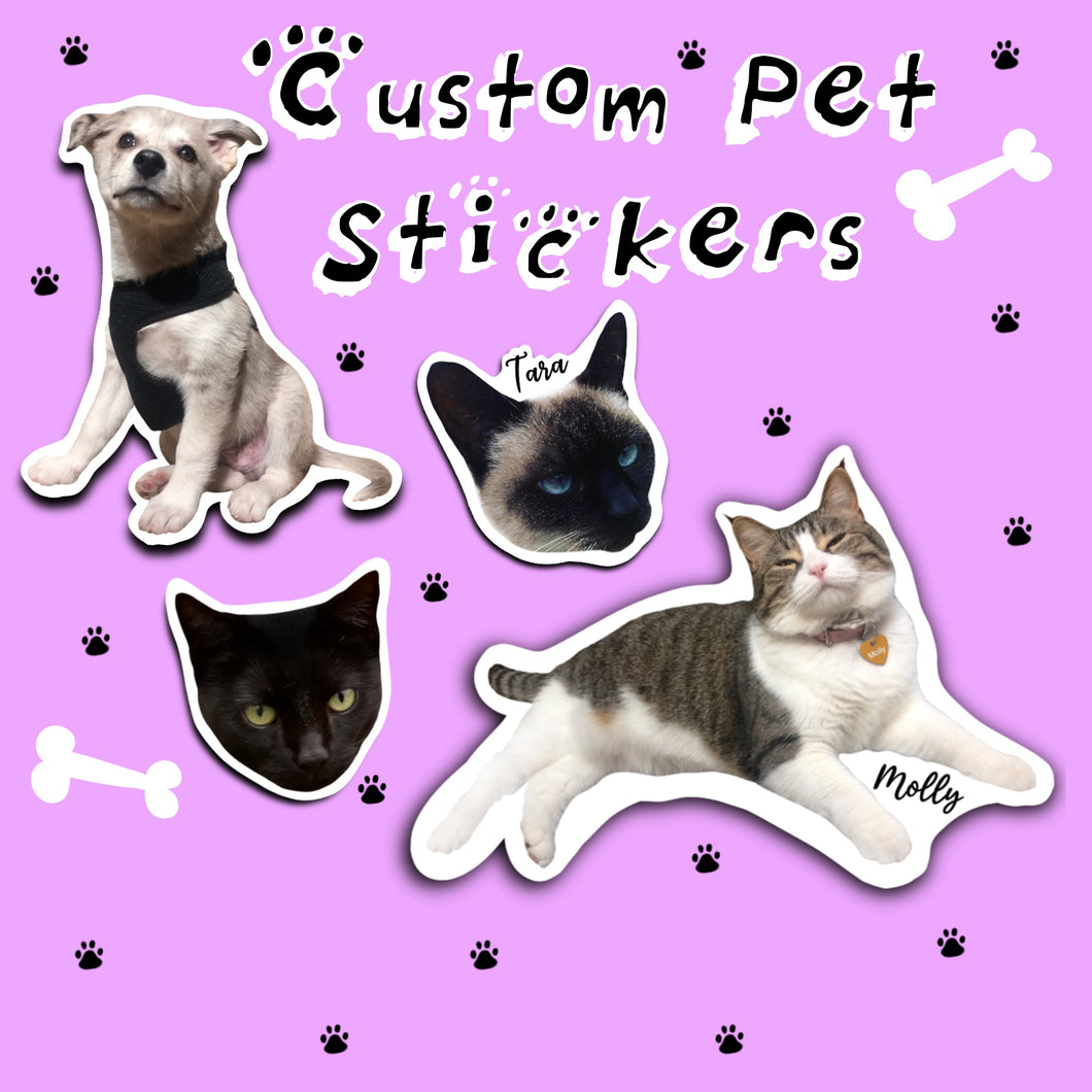 Custom WaterProof Pet Stickers| Personalized Pet Stickers| Gifts For Pet Lovers
