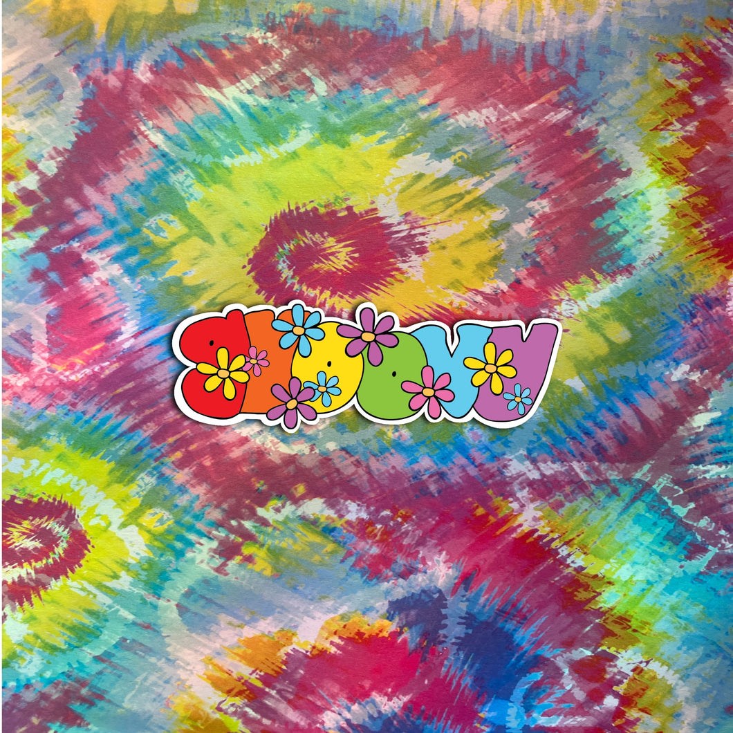 Groovy 60's/70's flower child vinyl die cut sticker hippie stickers  hippie stickers for laptops