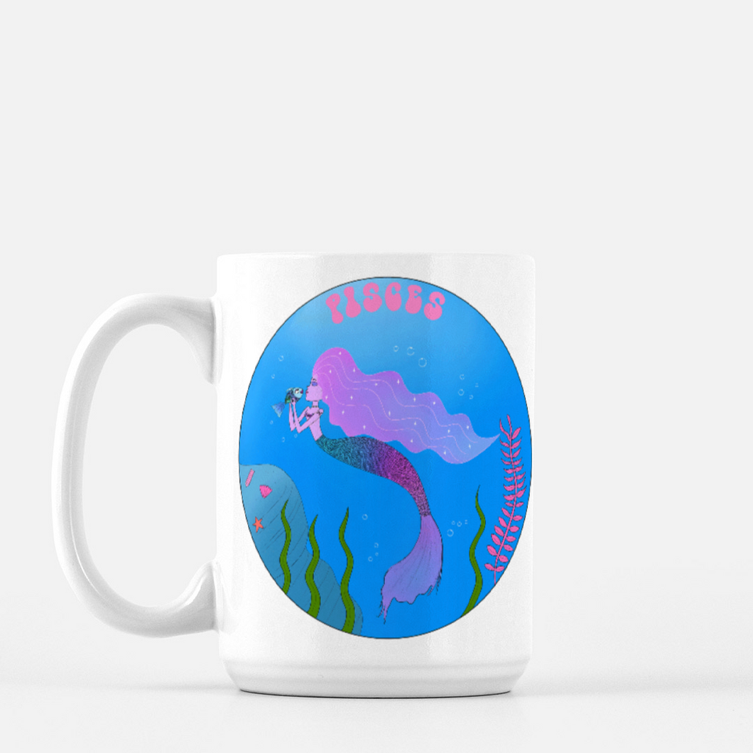 Large Pisces Zodiac Mug